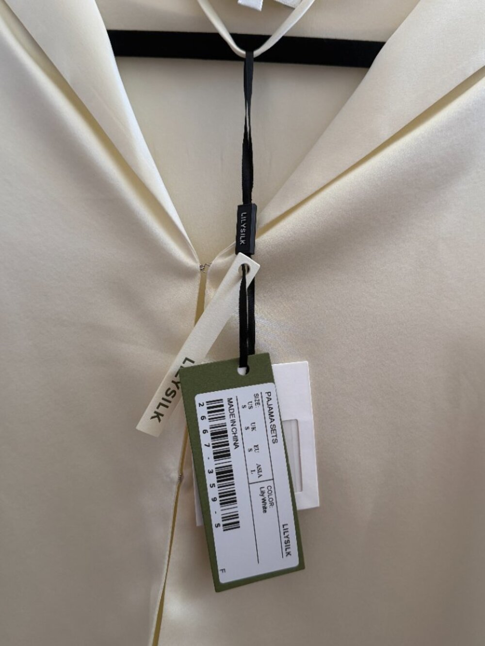 LILYSILK Jasmine 100% Silk Charmeuse Pajama Set Lily White S NWT - Picture 5 of 8